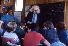Robert Moon teaching children Robert Moon